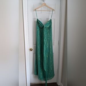 Milly Maxi Teal and Gold Dress
